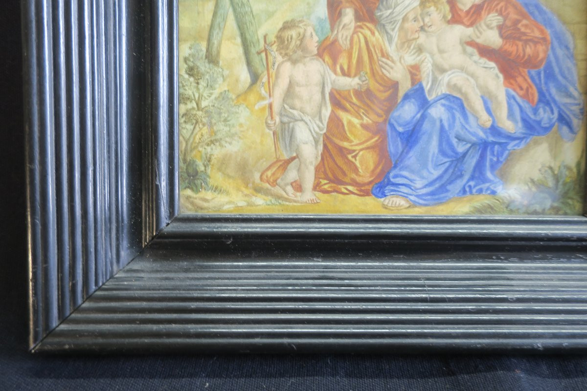 La sainte famille, aquarelle du XVII°-photo-5