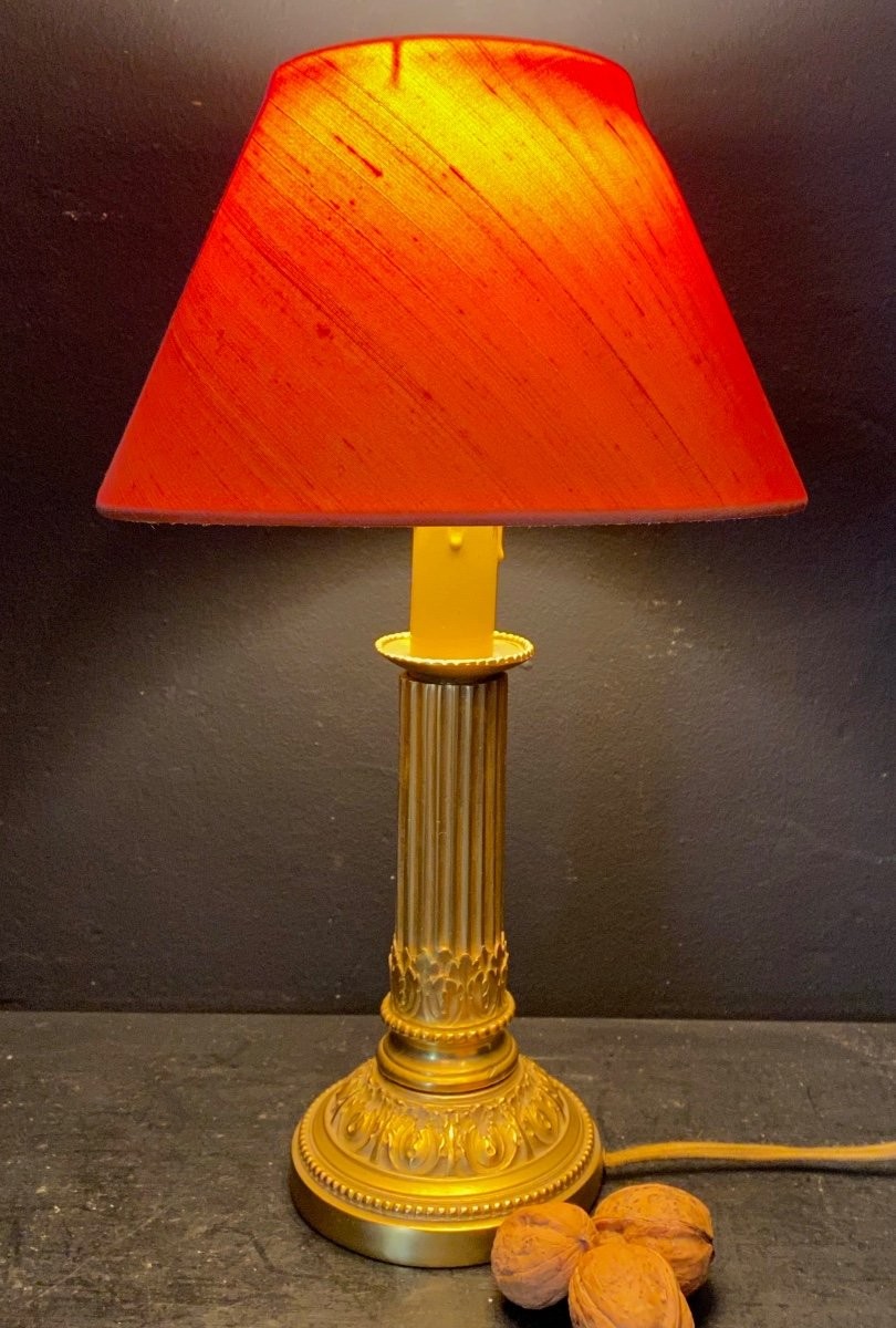 bougeoir VIII° monté en lampe-photo-1