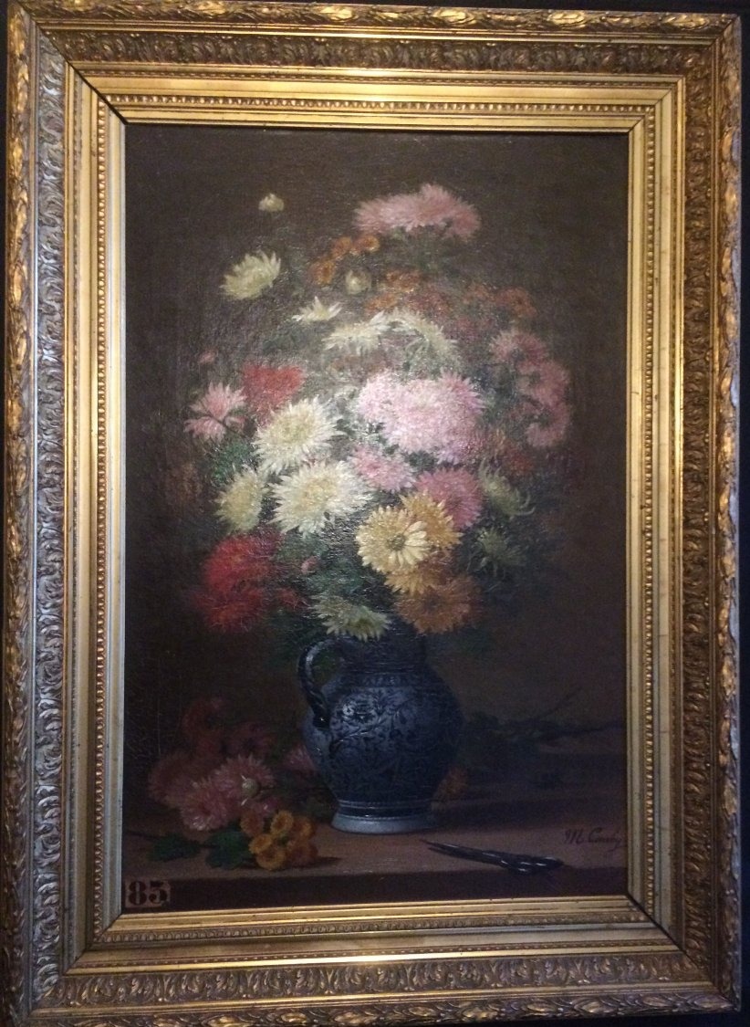 tableau, bouquet de fleurs signé Comby