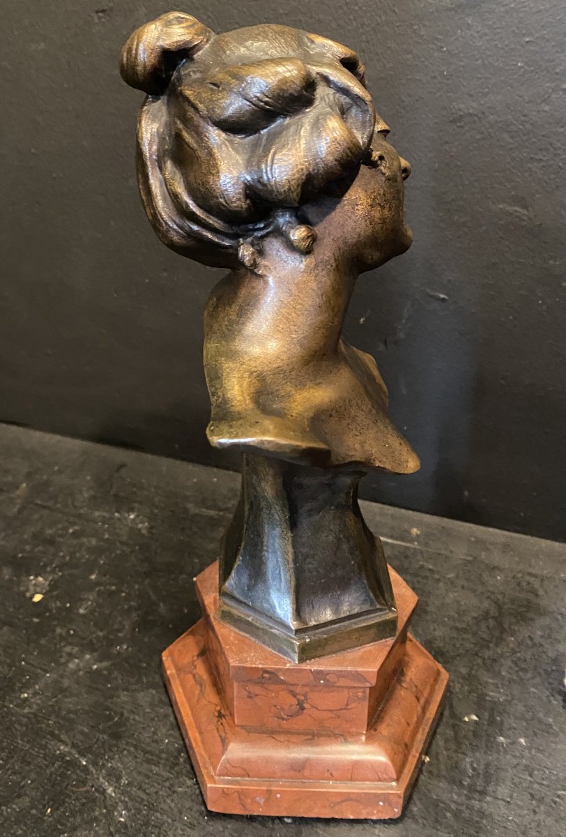 buste en bronze, art nouveau-photo-4