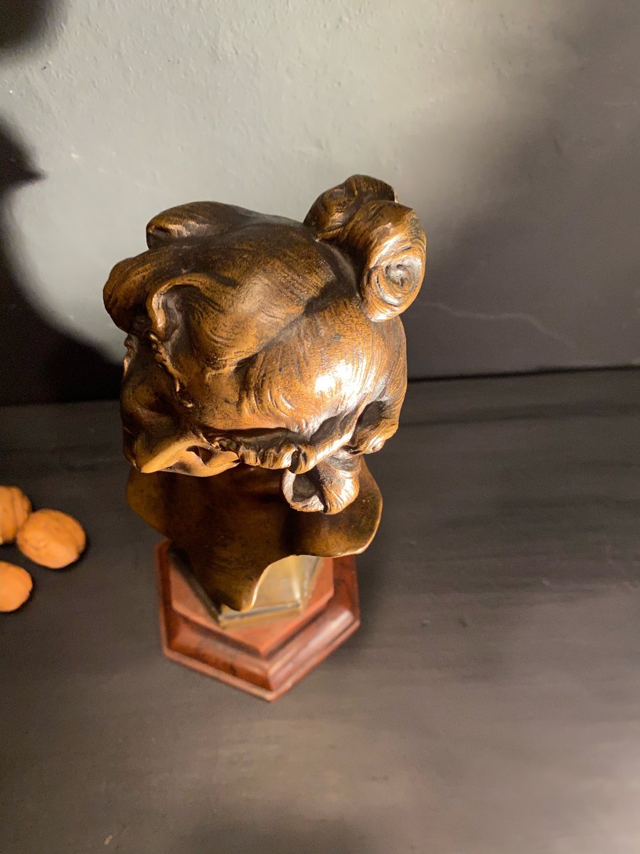 buste en bronze, art nouveau-photo-7