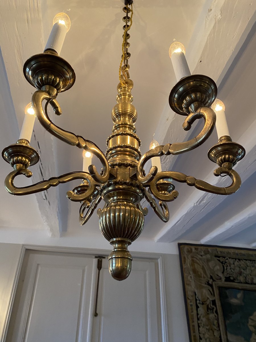 19th-century Bronze Chandelier-photo-3