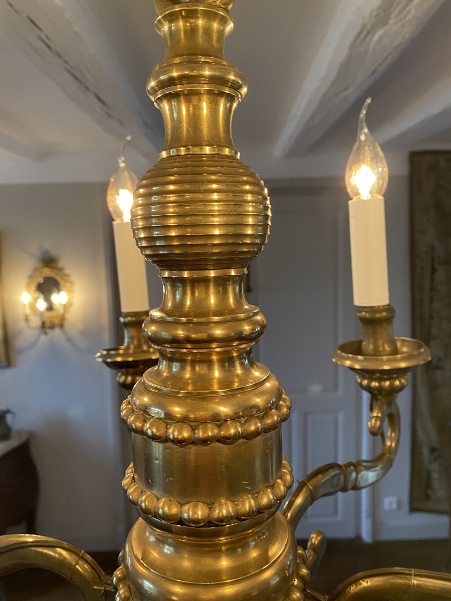 19th-century Bronze Chandelier-photo-6