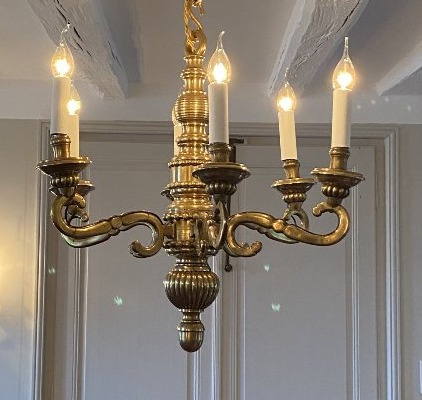 19th-century Bronze Chandelier