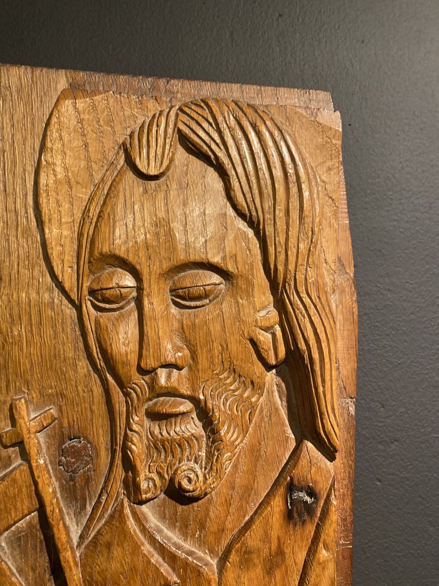 Bas relief XVII°, saint Jean Baptiste-photo-2