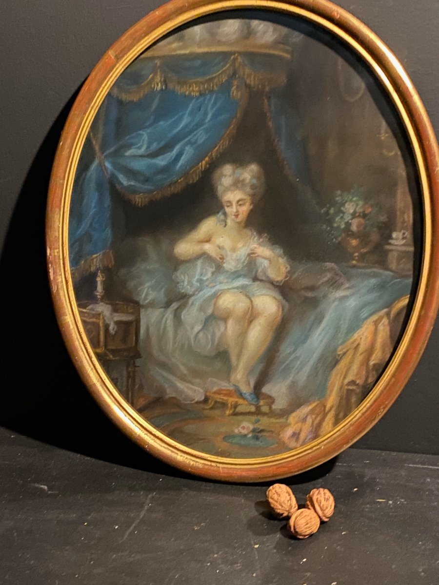 Pastel, lever d'une jeune fille.-photo-2