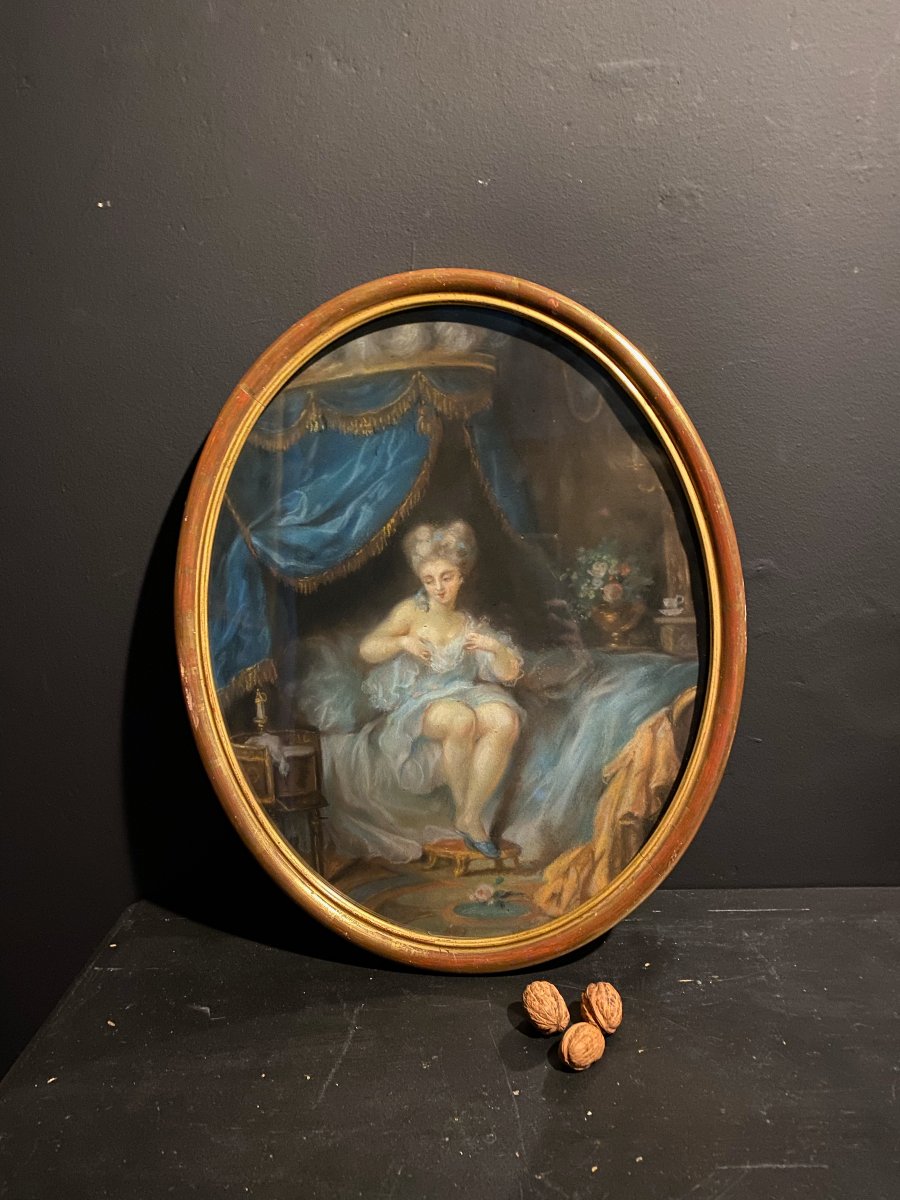 Pastel, lever d'une jeune fille.-photo-3