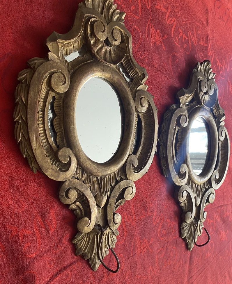 Pair Of Gilded Wooden Mirrors-photo-4