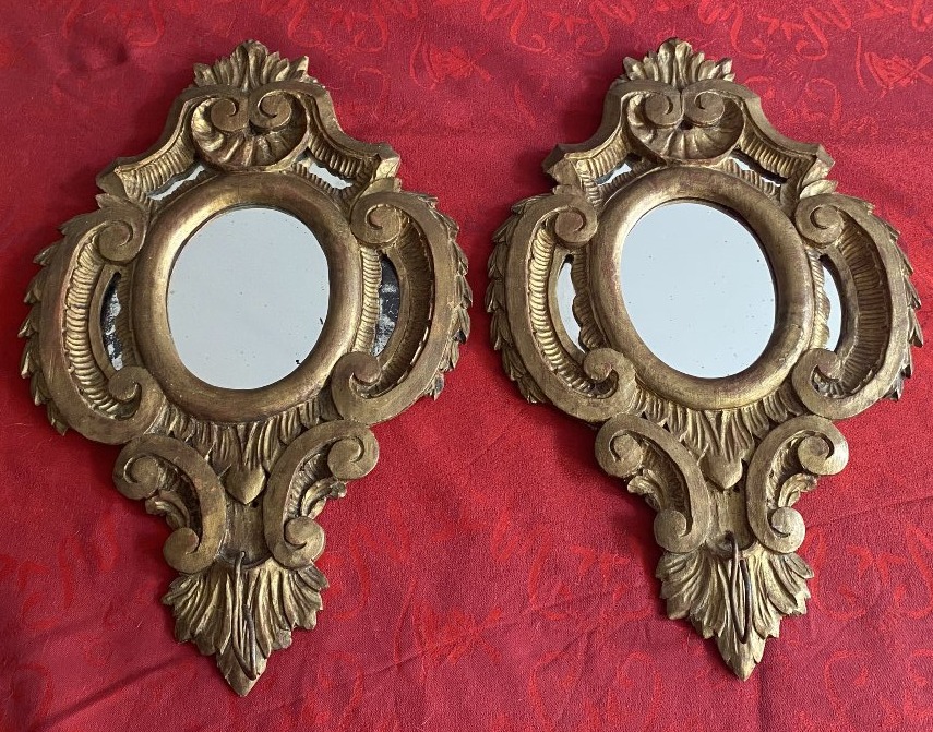 Pair Of Gilded Wooden Mirrors