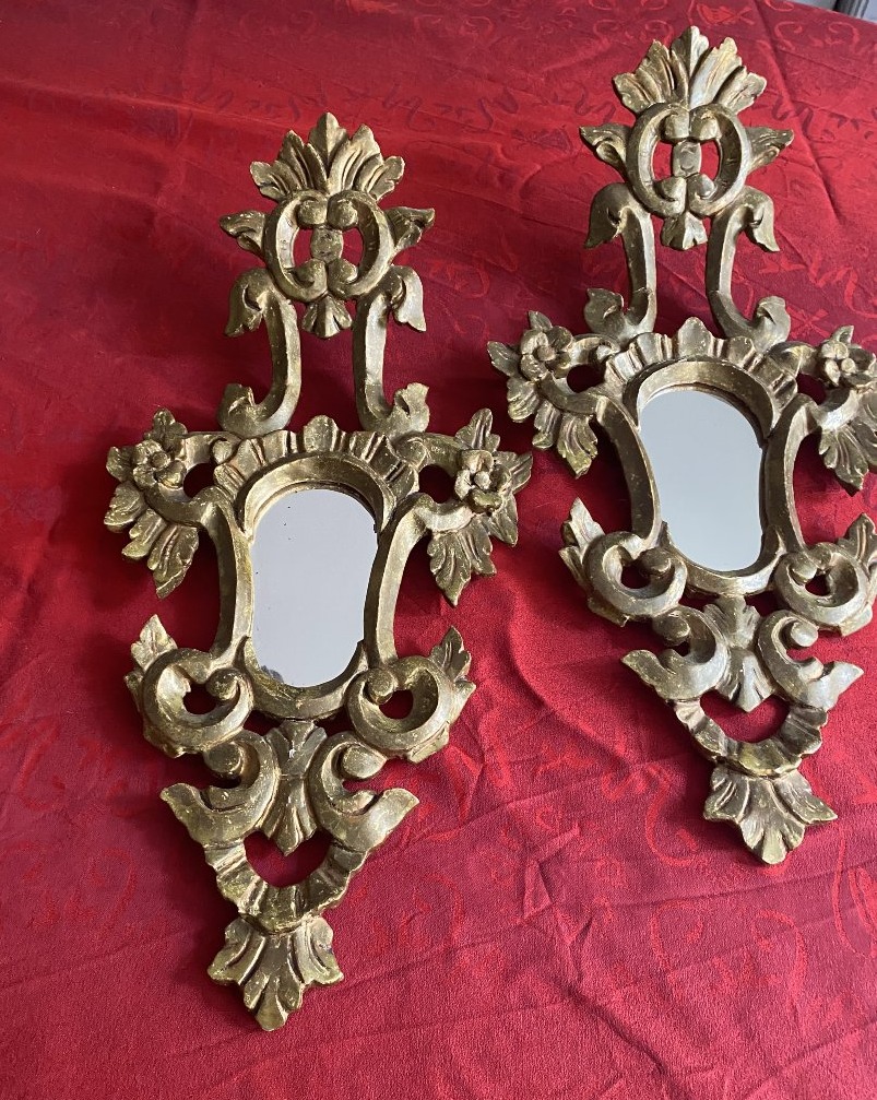 Pair Of Gilded Wooden Mirrors-photo-2