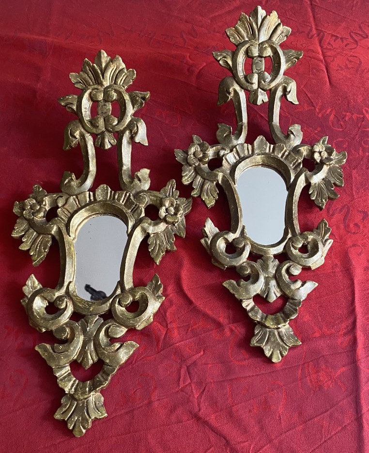 Pair Of Gilded Wooden Mirrors