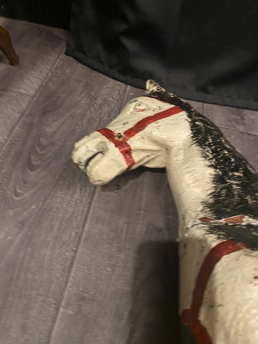 Small Wooden Carousel Horse-photo-4