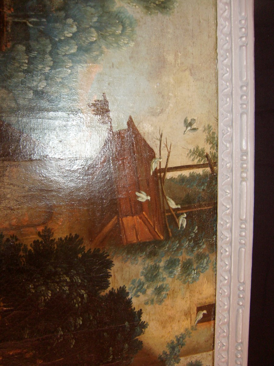 18th-century Gray-lacquered Trumeau-photo-4