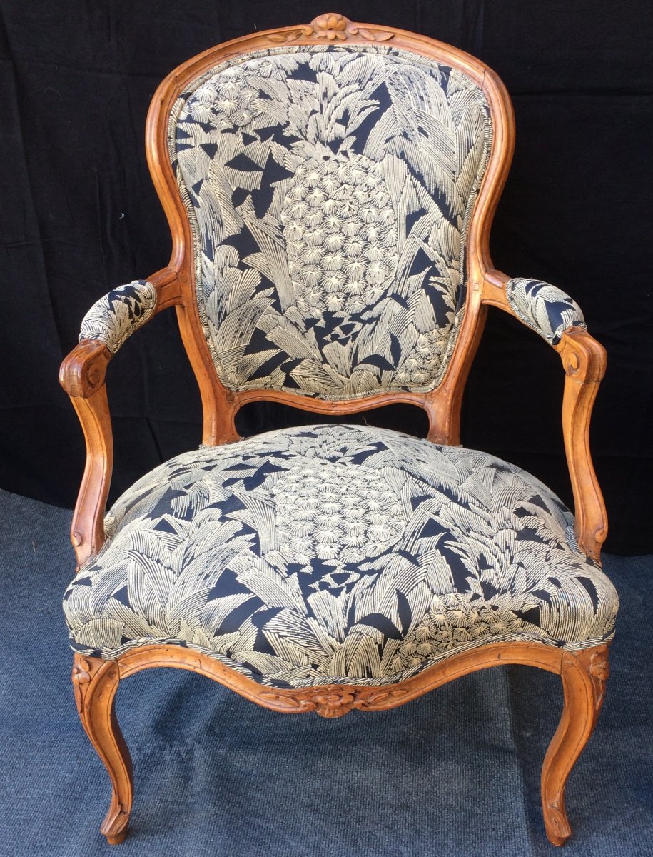 Two Louis XV Armchairs, 18th Century-photo-2