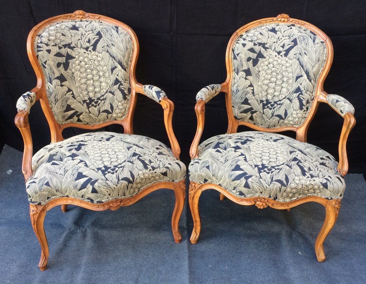 Two Louis XV Armchairs, 18th Century