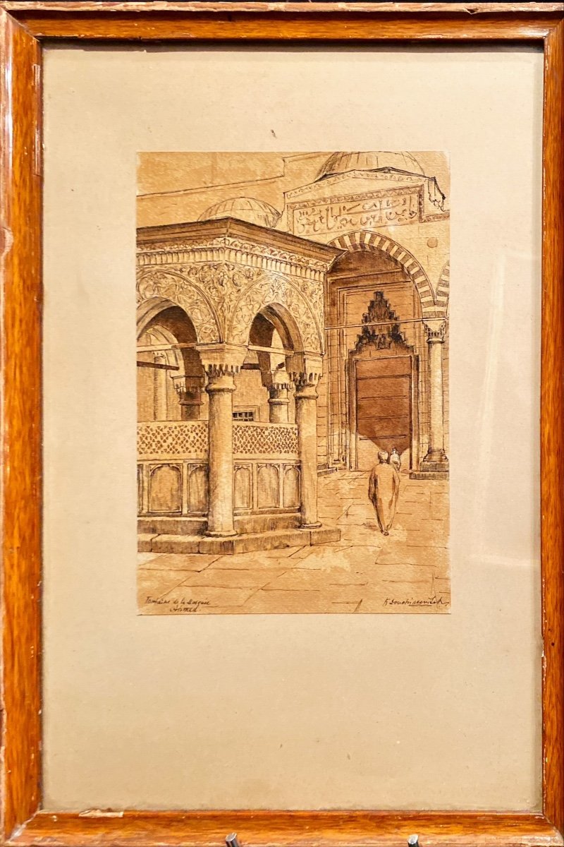 Fountain At The Mosque, Signébdouchimonst Drawing-photo-3