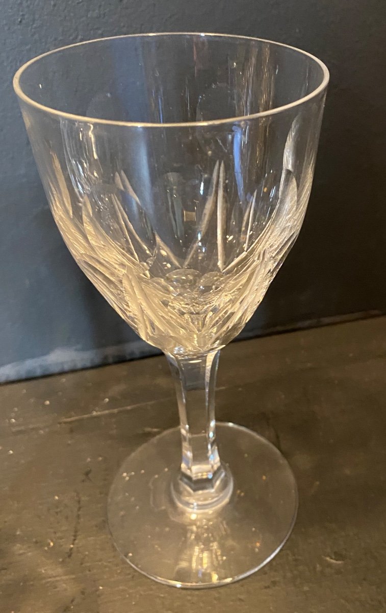 6 Verres Et 6 Coupes En Cristal Taillé-photo-3