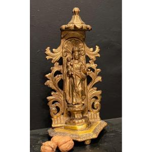 Vierge En Bois Doré