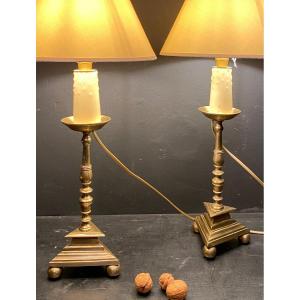 Pair Of XVIIth Candlestick Peaks