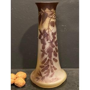 Gallé Vase, Wisteria Decor