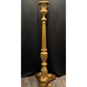 Colonne En Bois Doré