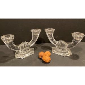 Pair Of Crystal Candlesticks