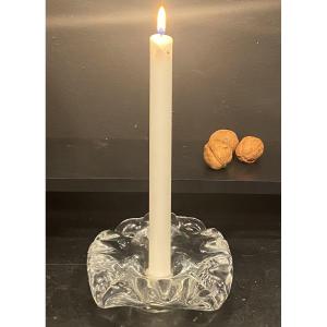 bougeoir en cristal signé Daum.