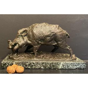 Sanglier bronze de P J Mene