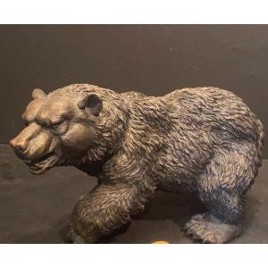 ours en bronze, grizzli