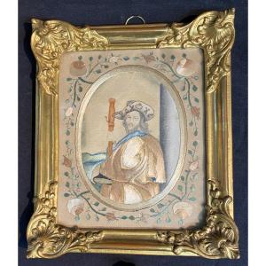 aquarelle brodée, saint Jacques