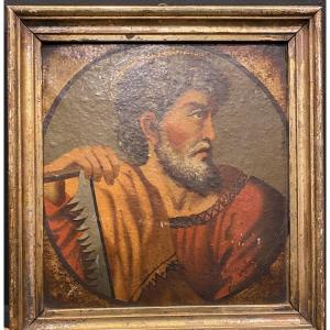 petit tableau, peinture représentant saint Simon