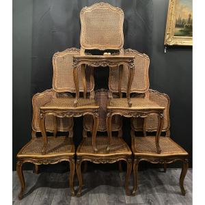 Set Of Six Caned Chairs