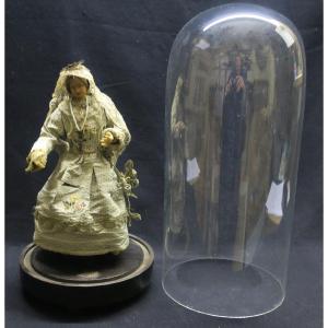 Vierge habillée  en cire XVIII°