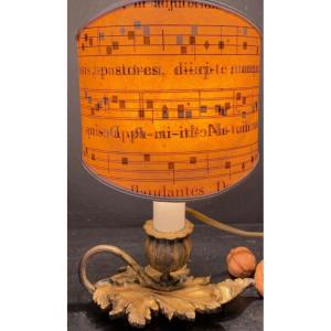 petit bougeoir art dét nouveau monté en lampe