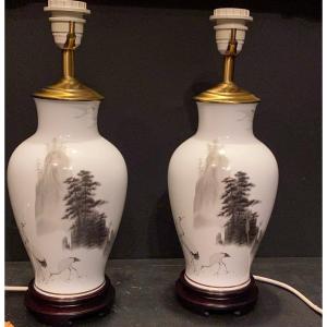 Pair Of Porcelain Lamps
