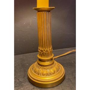 bougeoir VIII° monté en lampe