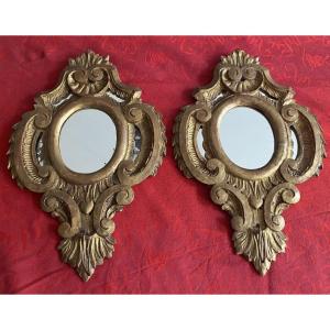 Pair Of Gilded Wooden Mirrors