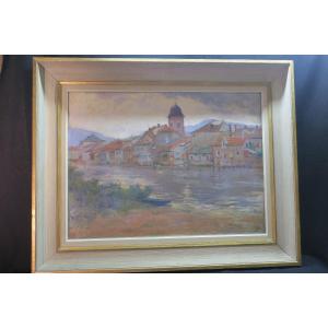 Painting: The Meurthe River At Lunéville. Signed By Henri Marchal