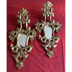 Pair Of Gilded Wooden Mirrors