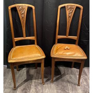 Paire De Chaises Art Nouveau