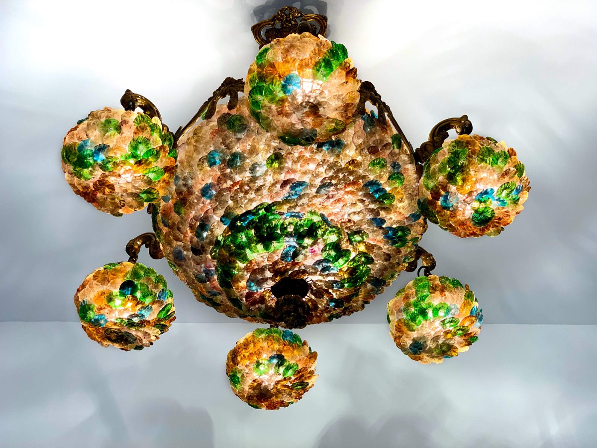 Art Nouveau Chandelier - Murano - Circa 1905-photo-4