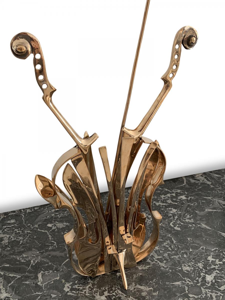 Sculpture en bronze poli - Violon De Venise - Fernandez ARMAN-photo-3