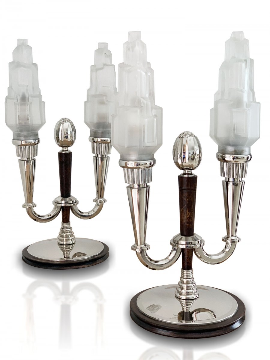 Paire De Lampe Art Deco - R Schnell