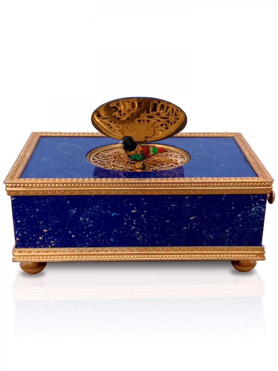 Singing Mechanical Bird - Music Box Lapis Lazuli - Reuge