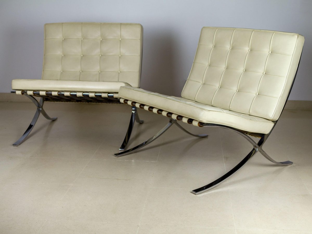 Paire de Fauteuils MR90 - BARCELONA par Ludwig Mies Van Der Rohe - Edition Knoll-photo-3