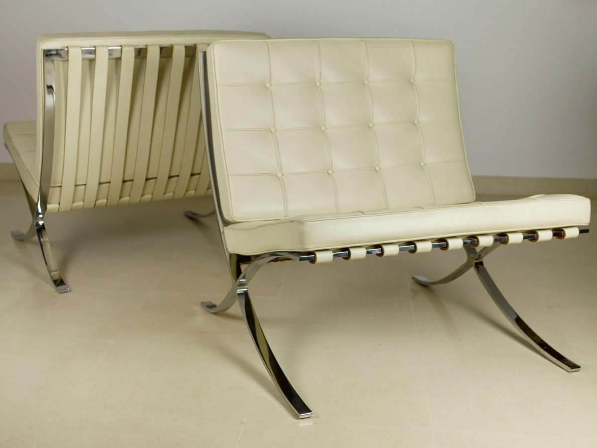 Paire de Fauteuils MR90 - BARCELONA par Ludwig Mies Van Der Rohe - Edition Knoll-photo-4