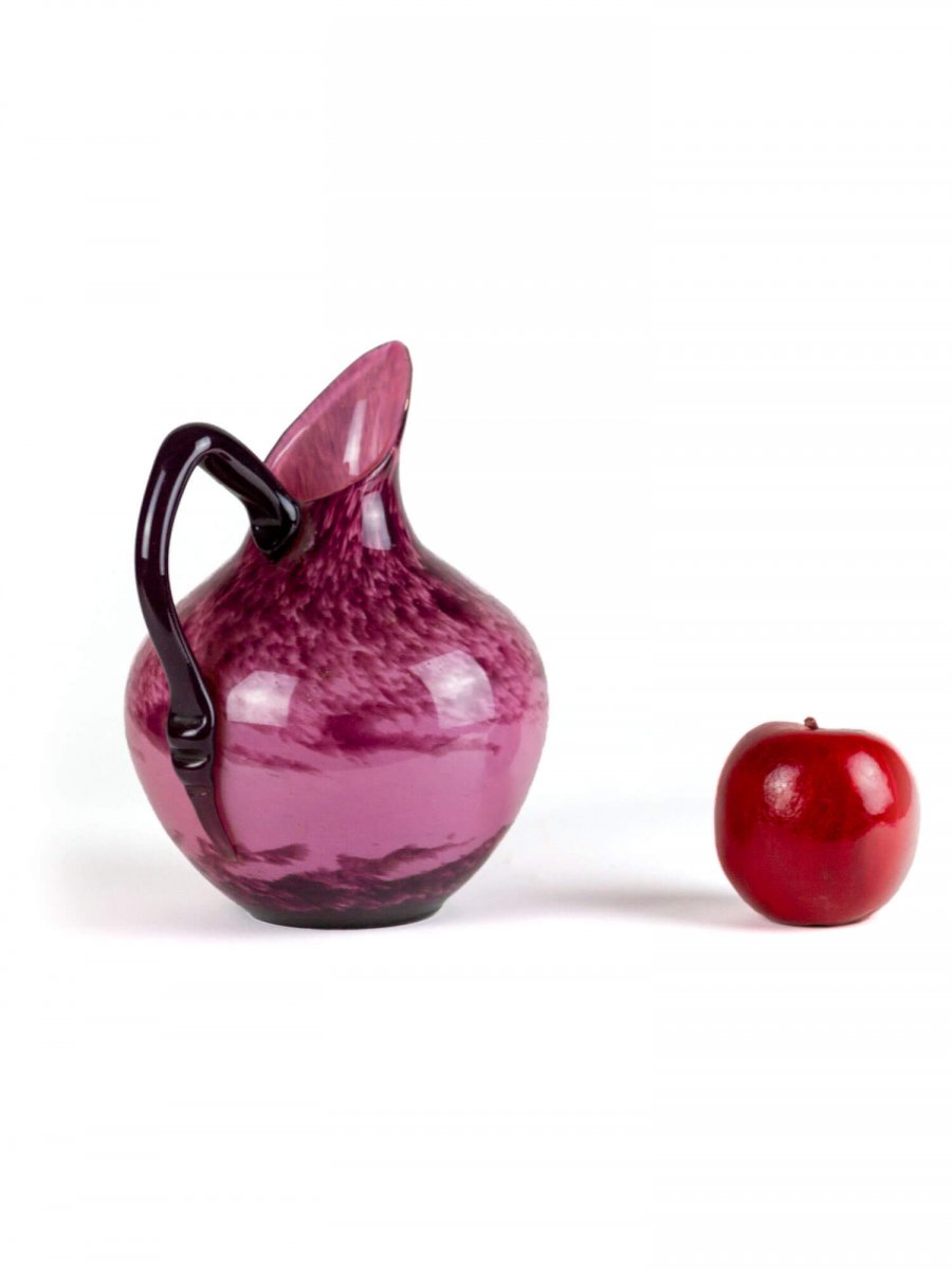 Marmorean Glass Ball Pitcher - Delatte In Nancy-photo-3