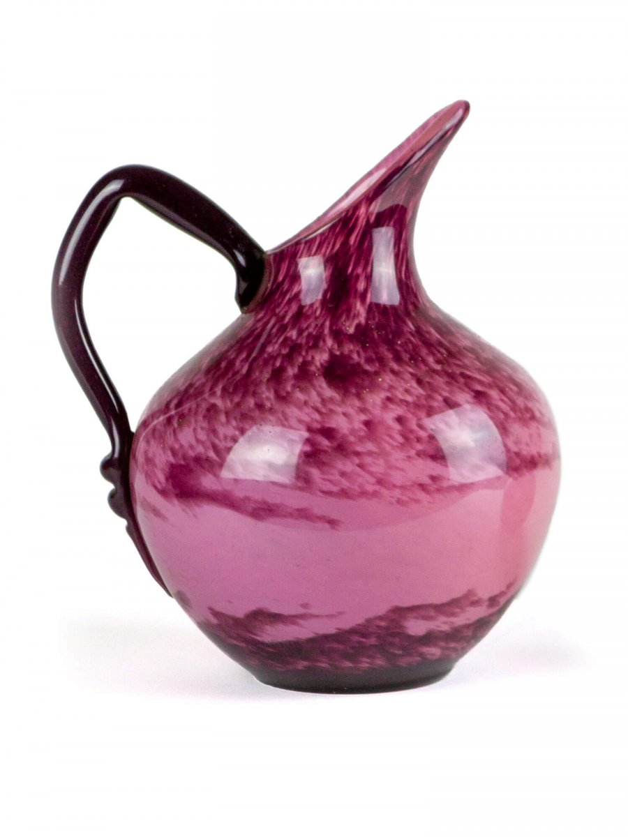 Marmorean Glass Ball Pitcher - Delatte In Nancy