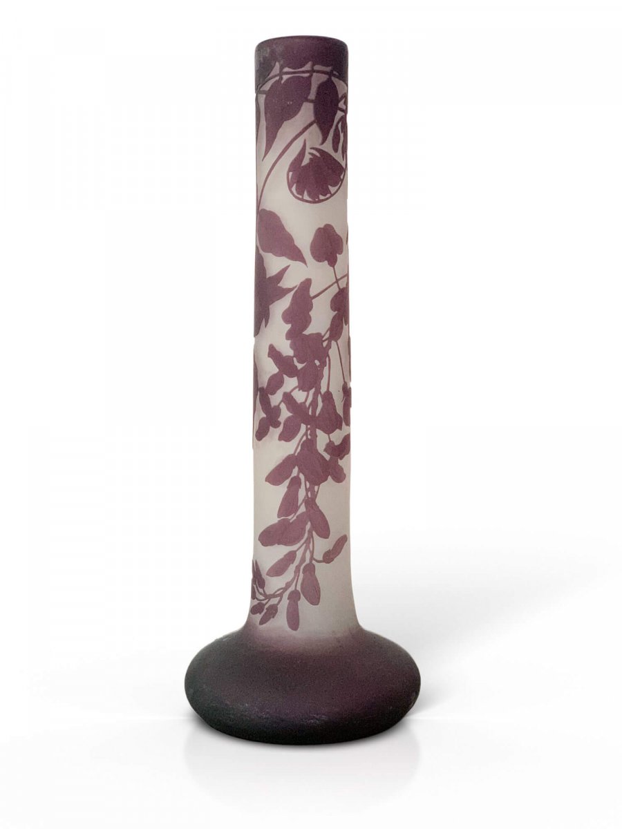 GALLE - Vase à décor de Glycines - signé Gallé