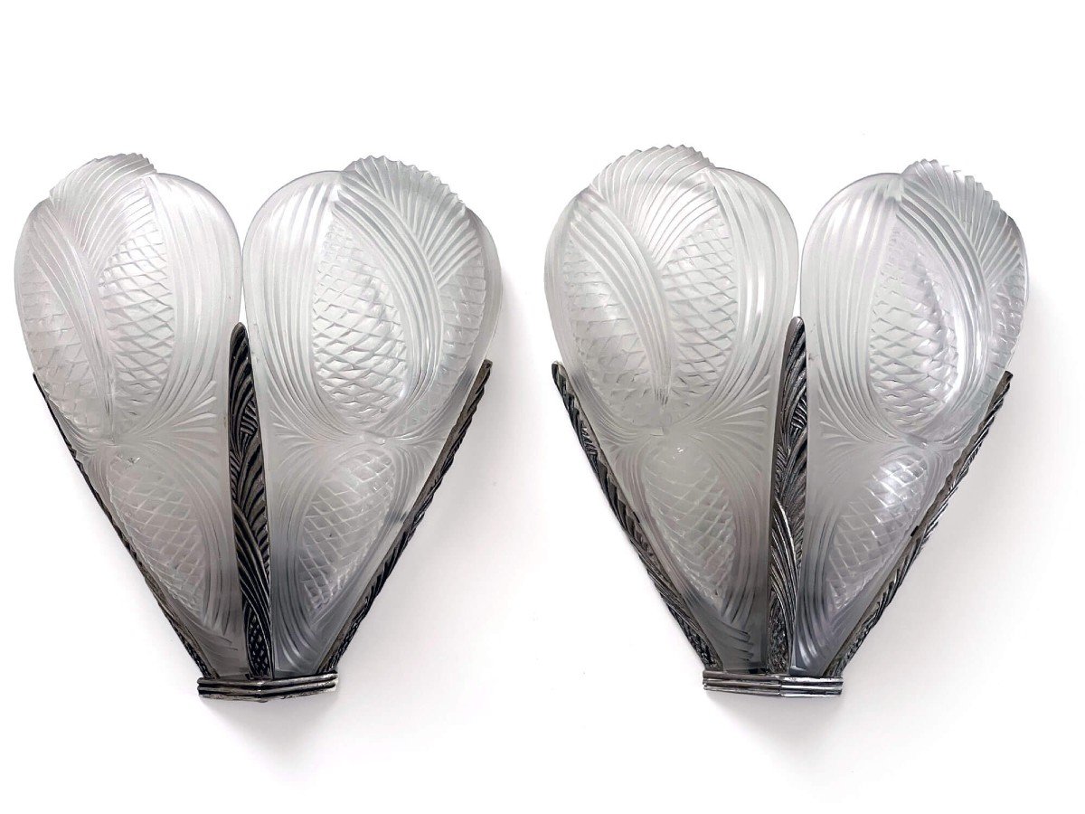 Paire d'Appliques Art Deco - Pommes De Pin